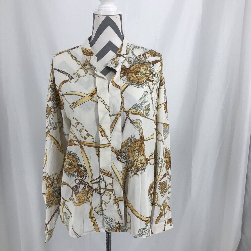 SHEIN-Women’s Plus Size Gold Horse Bit Design Blouse 2X